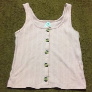 Mudd SMALL vintage color pink tank, buttons crop EUC